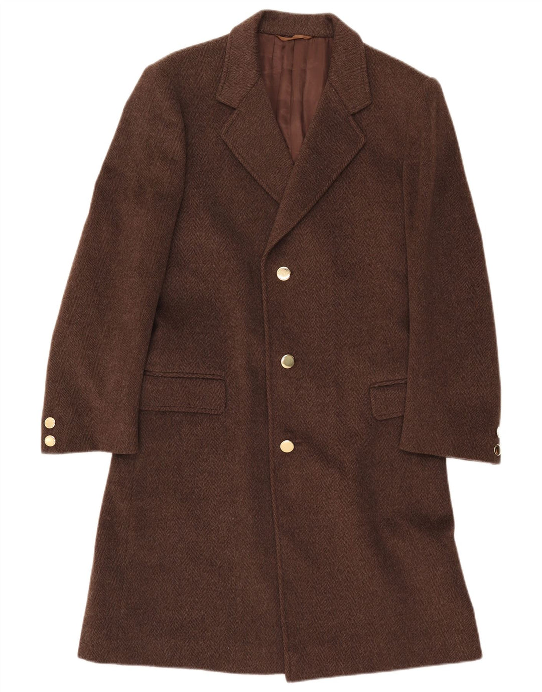 vintage Femme Pardessus IT 52 2XL Laine Brune