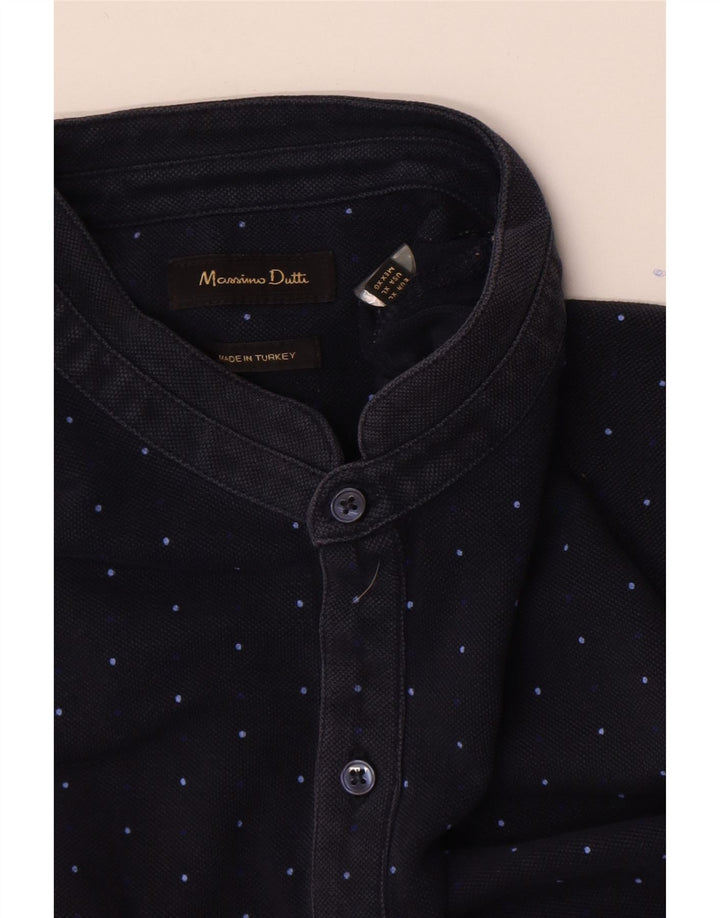 Massimo Dutti Polo Homme XL Bleu Marine Taché