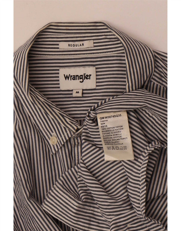 Wrangler Chemise coupe classique pour homme en coton à fines rayures gris moyen