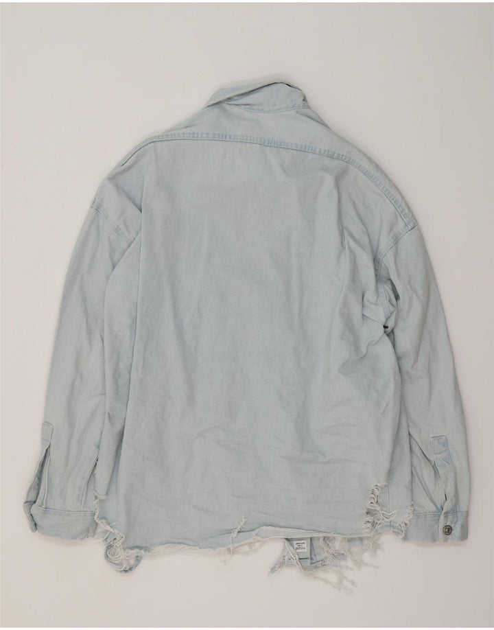 Chemise en jean surdimensionnée pour femme ZARA UK 10 Small Blue Cotton