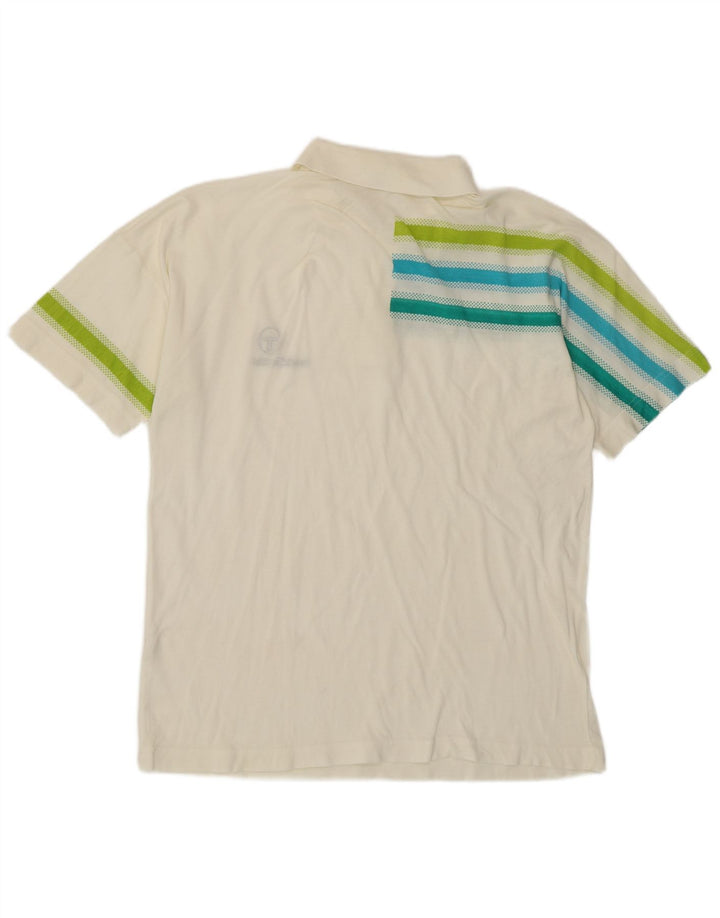 SERGIO TACCHINI Polo Homme IT 50 Coton Rayé Blanc Moyen