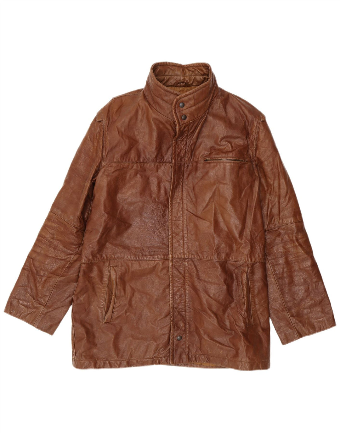 VINTAGE Veste en cuir homme UK 38 Marron moyen