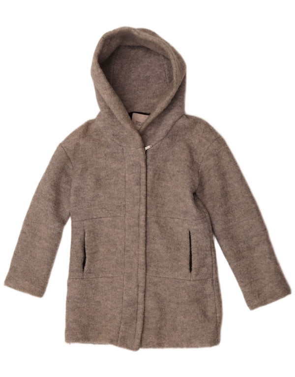 Zara Womens Trafaluc Manteau surdimensionné à capuche UK 6 XS Gris Laine