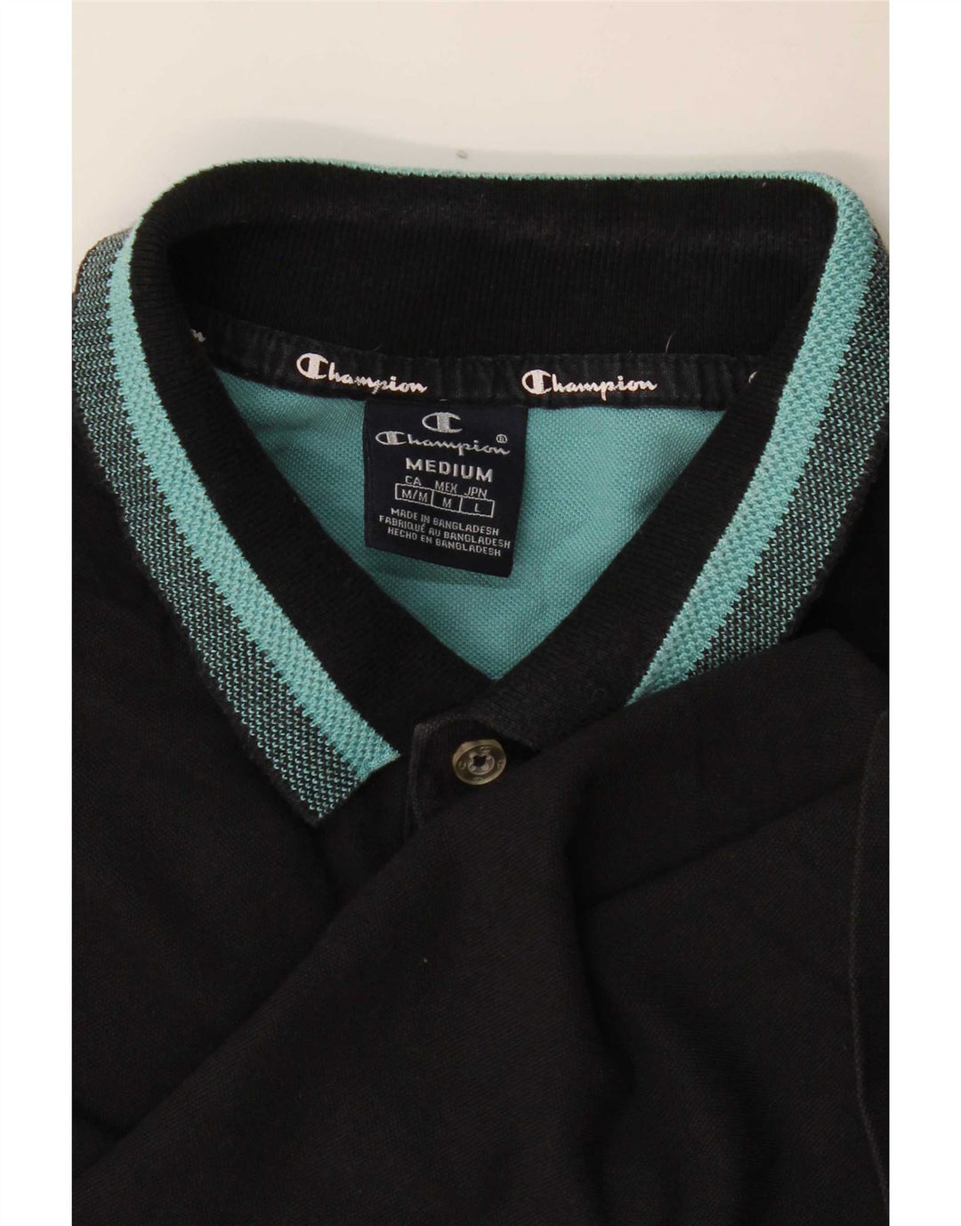 Champion Polo Homme Rayé Noir Moyen