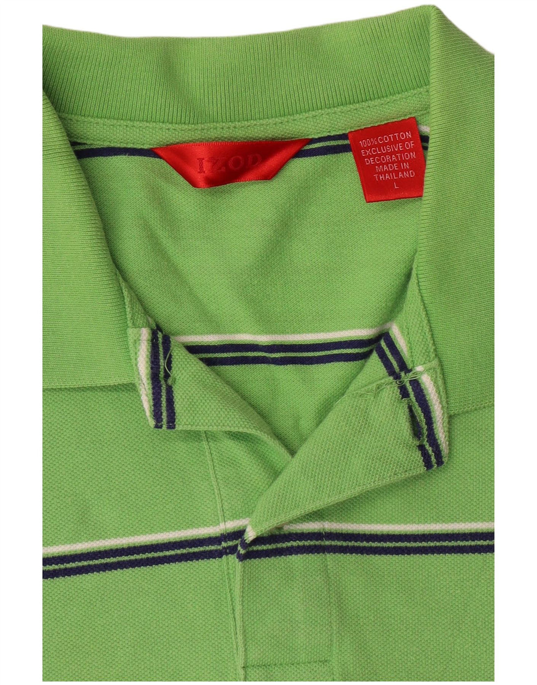 Izod Polo Homme Grand Coton Rayé Vert