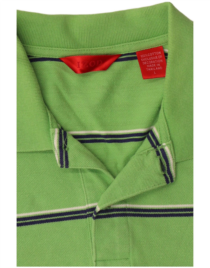 Izod Polo Homme Grand Coton Rayé Vert