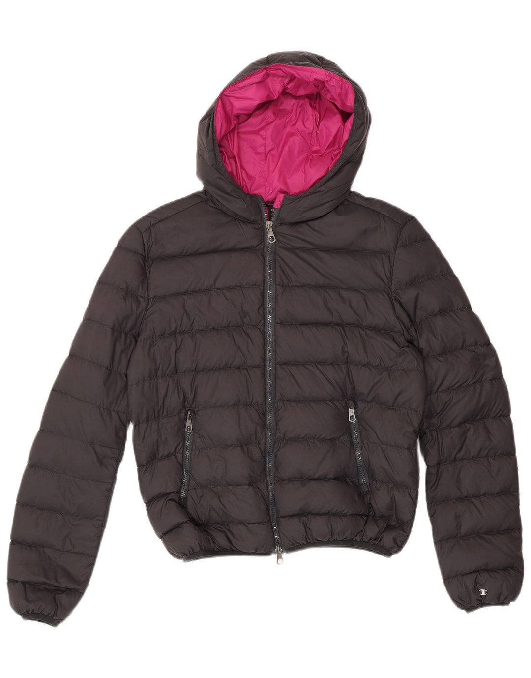 CHAMPION Veste matelassée à capuche pour fille 13-14 ans Large Noir Polyamide