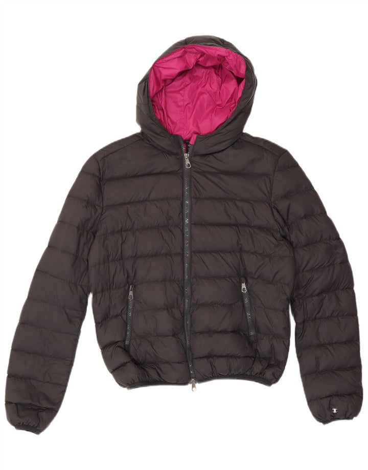 CHAMPION Veste matelassée à capuche pour fille 13-14 ans Large Noir Polyamide