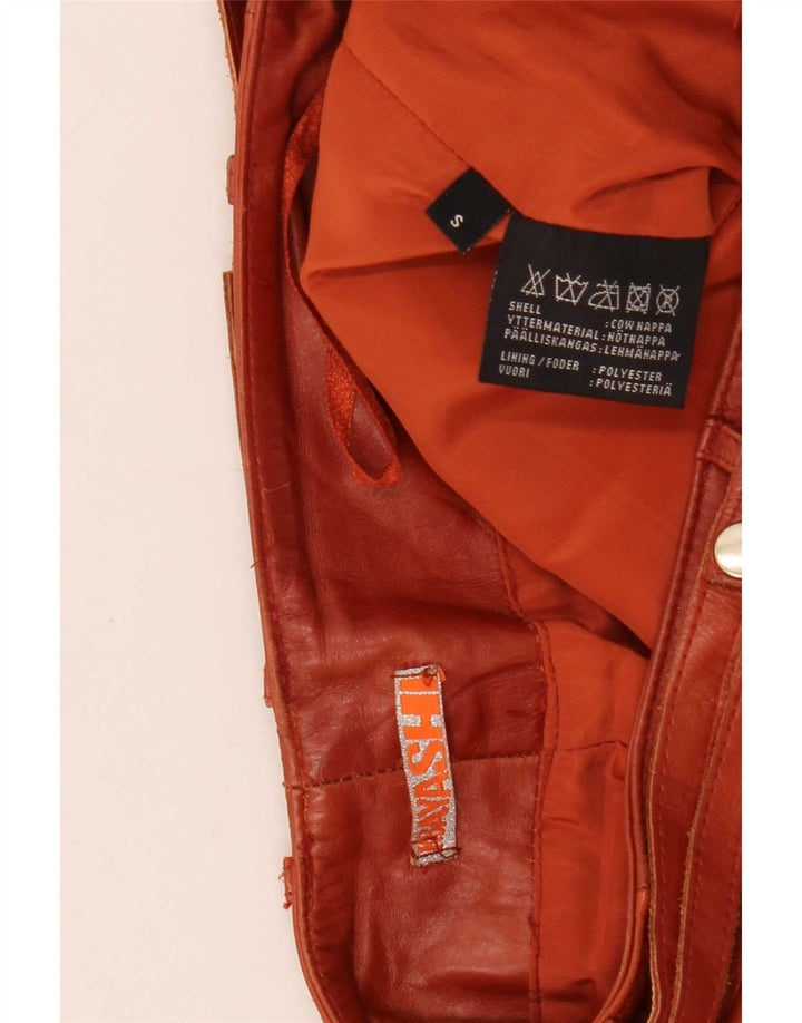 Pantalon en cuir Bootcut femme vintage Petit W27 L31 Marron