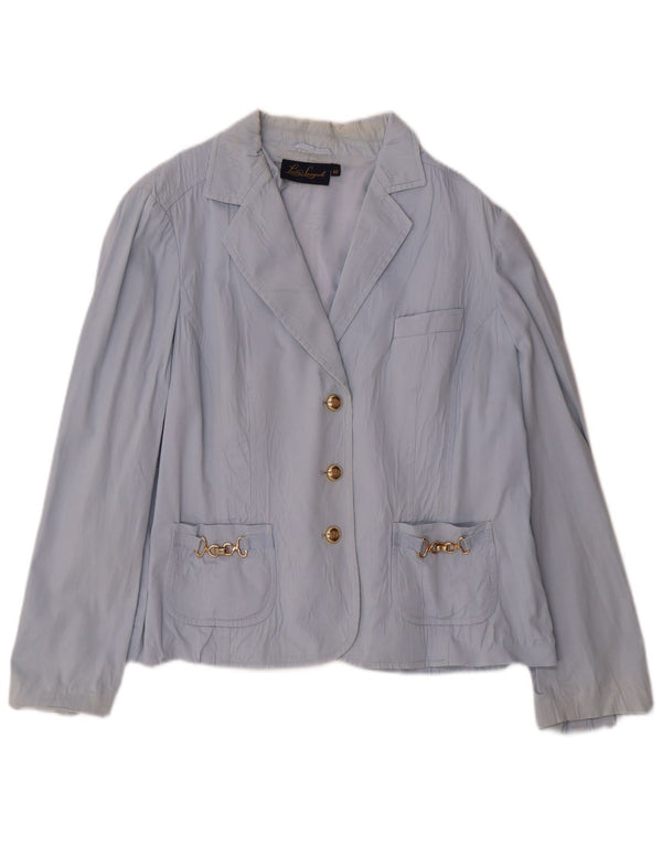 Luisa Spagnoli Veste Blazer 3 Boutons Femme IT 48 XL Bleu Coton