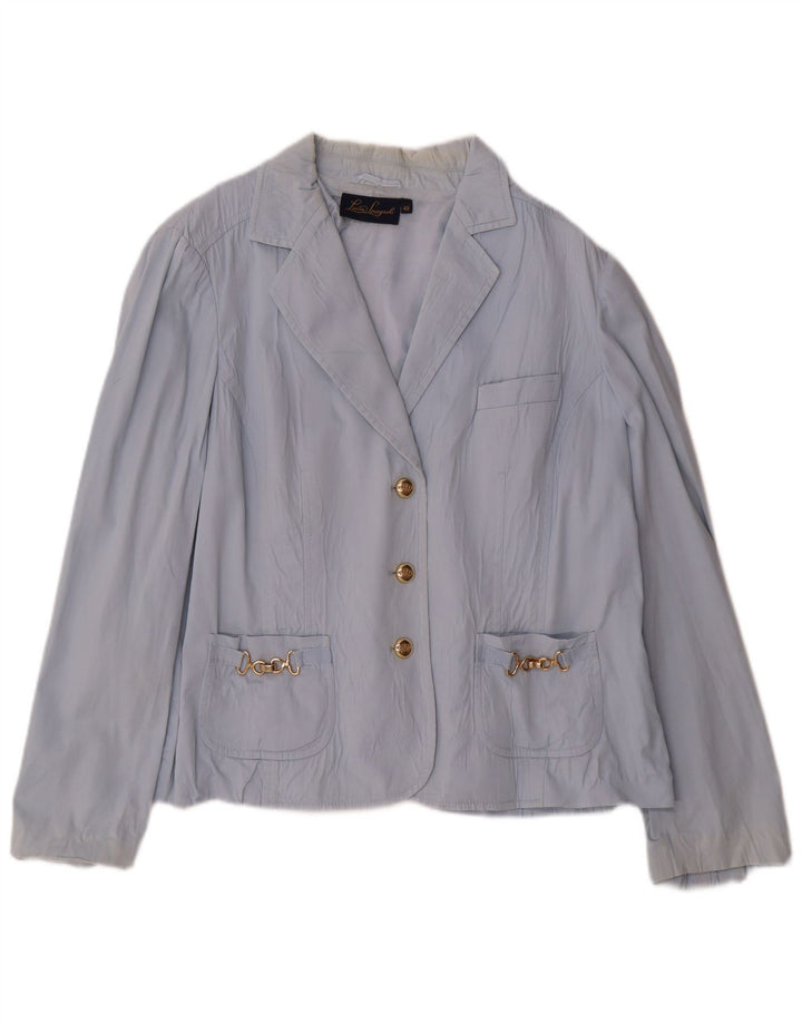 Luisa Spagnoli Veste Blazer 3 Boutons Femme IT 48 XL Bleu Coton