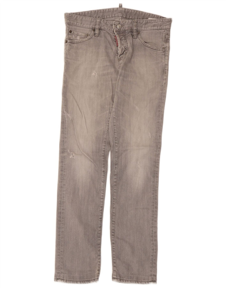 Dsquared2 Jean slim vieilli pour femme IT 46 Large W32 L30 Coton gris