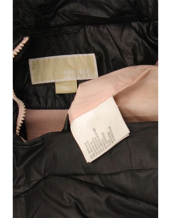 MICHAEL KORS Veste matelassée à capuche pour fille 7-8 ans Noir Polyester
