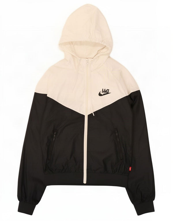 Nike Veste de survêtement à capuche pour femme UK 14 Large Blanc Colourblock