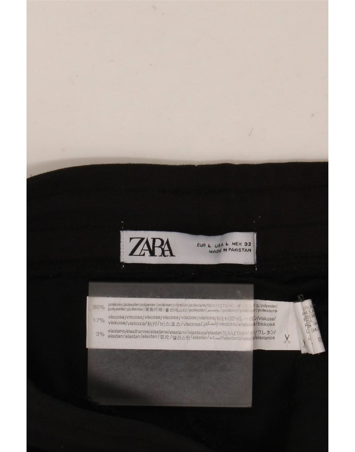 Pantalon de survêtement pour femme ZARA Joggers UK 14 Large Noir Polyester