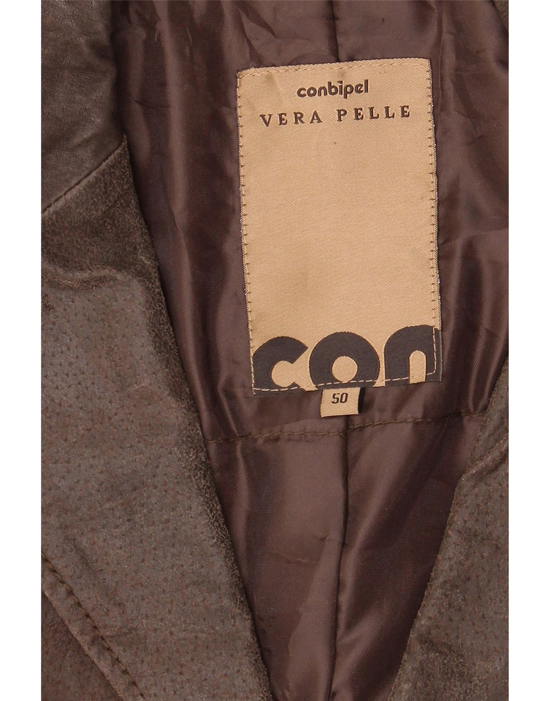 CONBIPEL Veste blazer en cuir à 3 boutons pour homme IT 50 Grand cuir marron