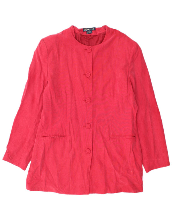 Monsoon Veste Blazer 5 Boutons Femme UK 14 Viscose Rouge Moyen