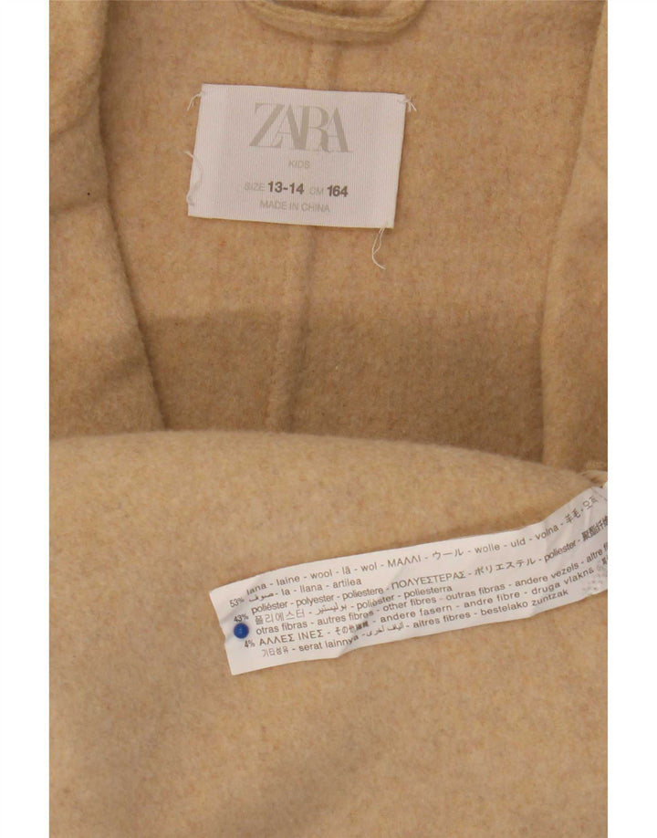 Zara Manteau croisé fille 13-14 ans Laine beige