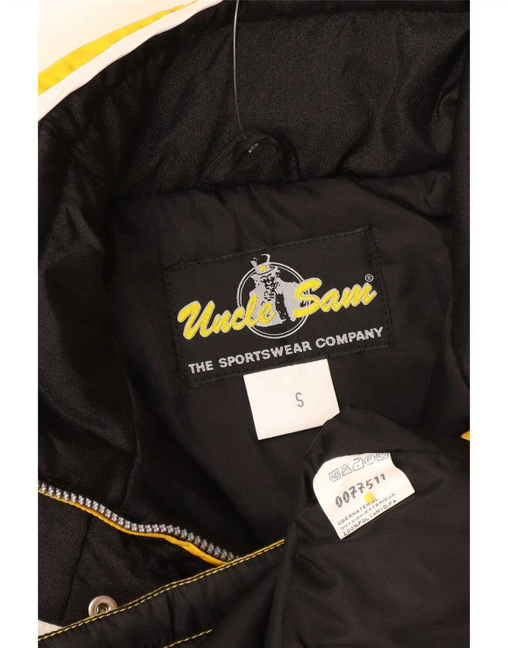 Veste matelassée surdimensionnée pour femme Oncle Sam UK 10 Small Yellow Colourblock
