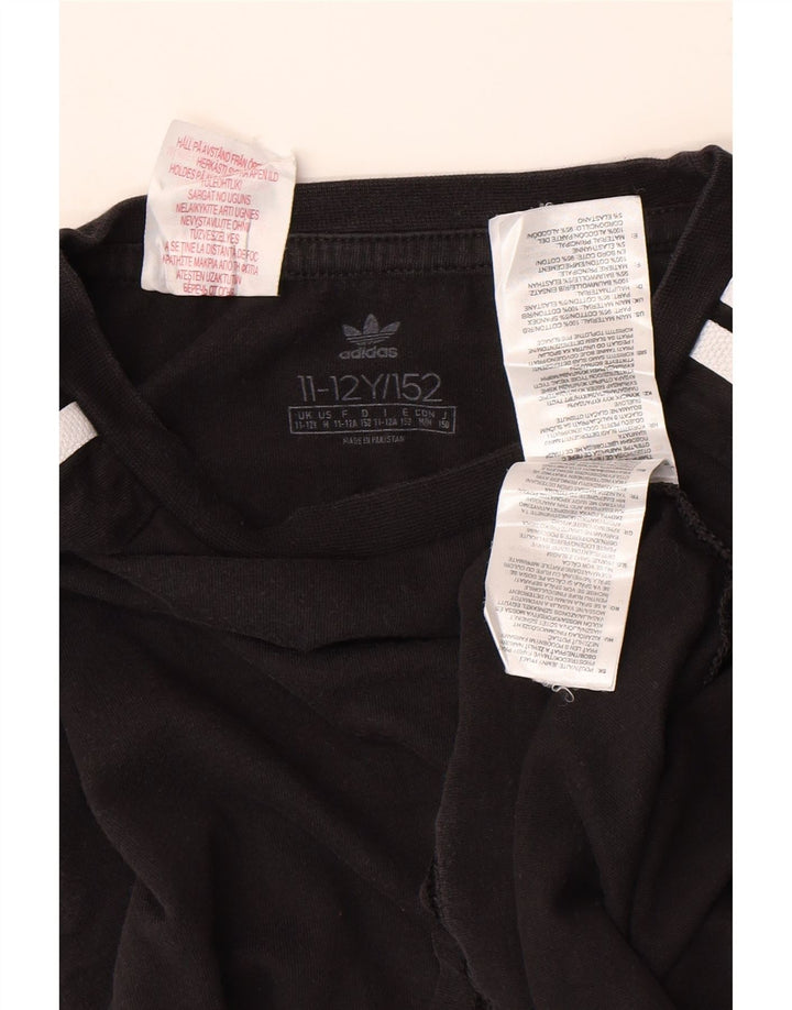 Adidas Haut Garçon Manches Longues 11-12 ans Noir Coton