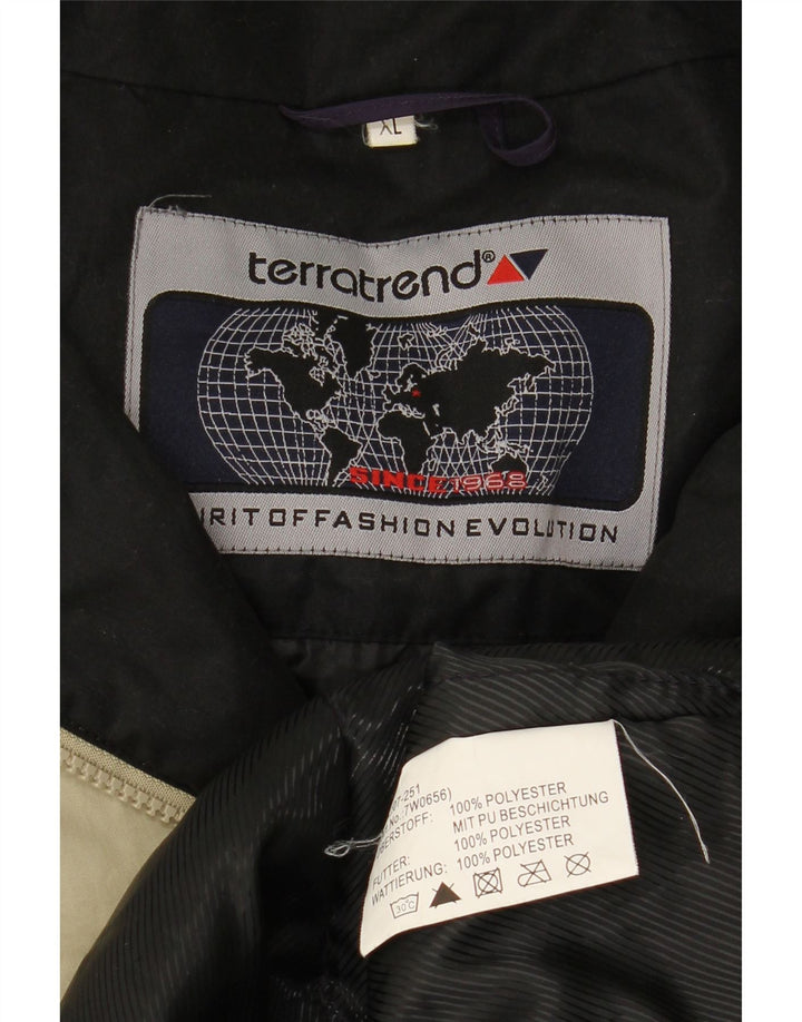 VINTAGE Veste coupe-vent à capuche pour homme UK 42 XL Beige Polyester