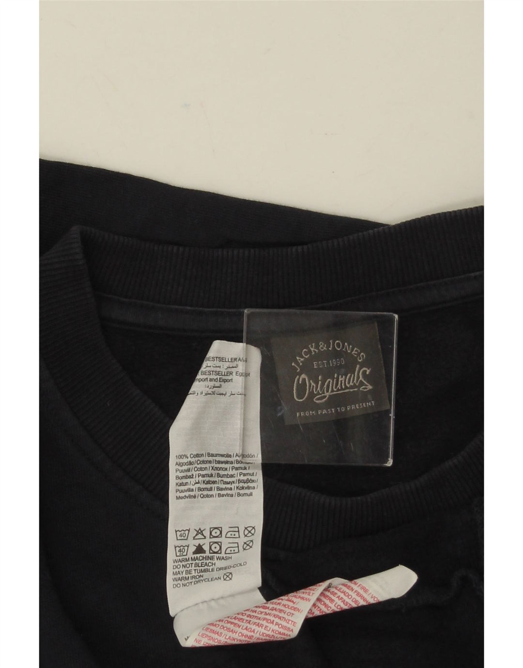 JACK & JONES Sweat-shirt graphique pour hommes, grand, bleu marine, en coton