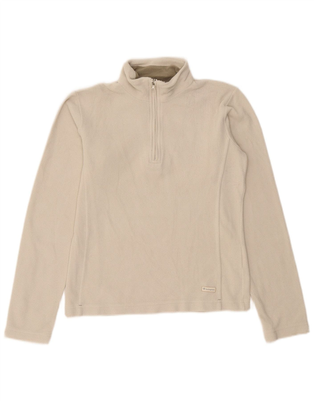 Champion Pull polaire à col zippé pour femme UK 10 Small Beige Polyester
