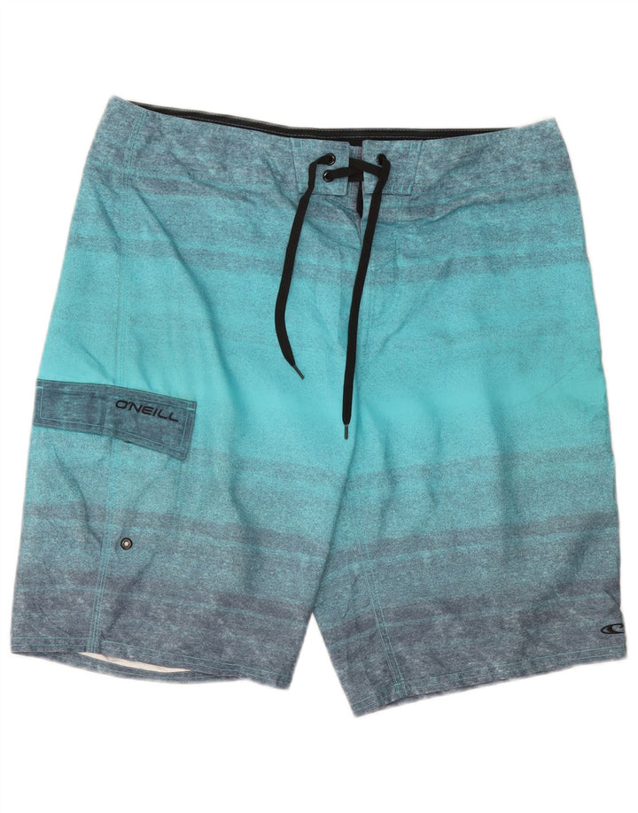 O'Neill Short de bain homme en polyester rayé turquoise moyen