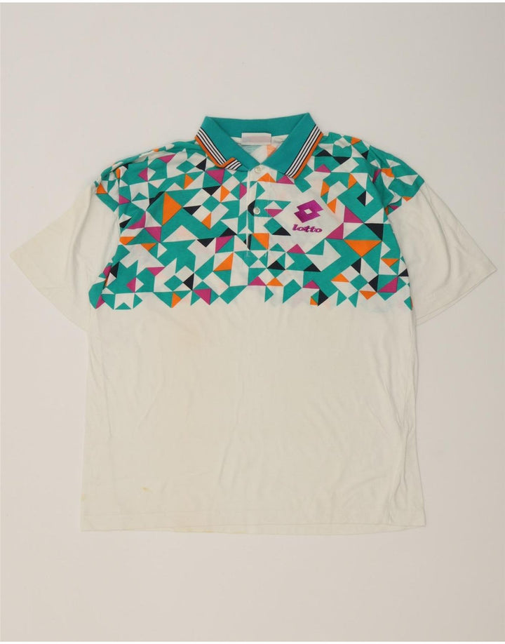 Lotto Polo Homme Grand Blanc Géométrique