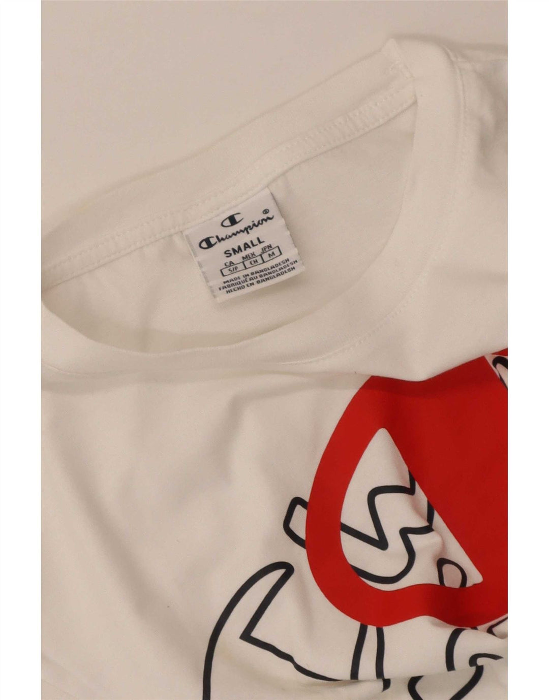 Champion T-shirt graphique pour femme UK 10 Small Blanc