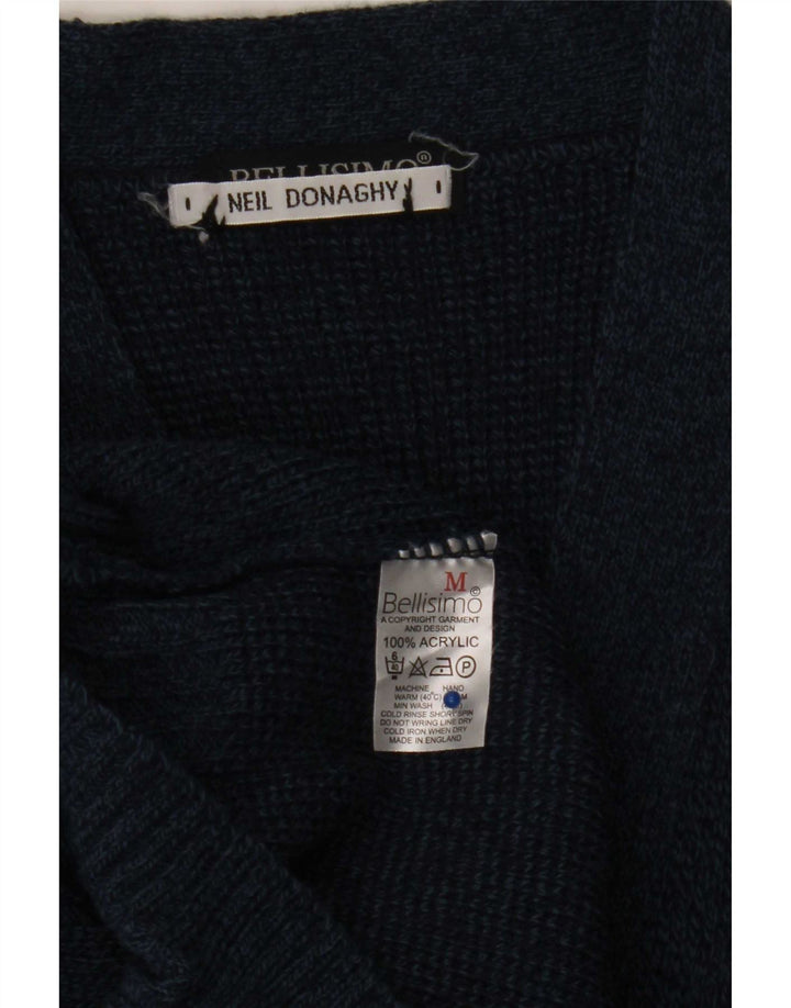 BELLISIMO Pull Cardigan Homme Bleu Marine Moyen Acrylique