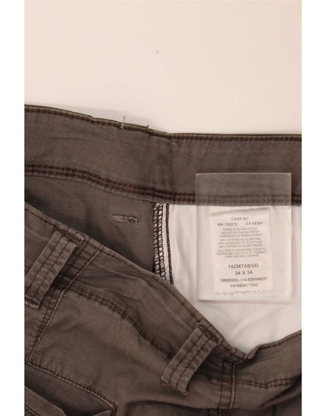 Wrangler Pantalon Cargo Droit Homme W34 L34 Gris Coton