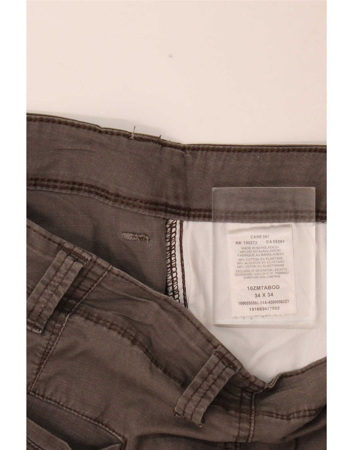 Wrangler Pantalon Cargo Droit Homme W34 L34 Gris Coton
