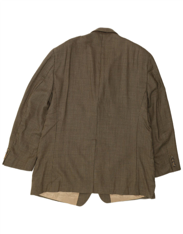 Chaps Veste Blazer 2 Boutons Homme UK 48 4XL Kaki Laine Vierge