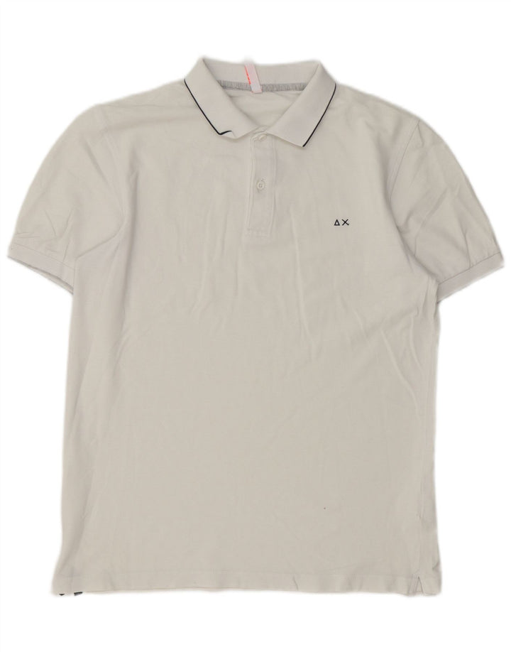 Sun68 Polo Homme Blanc Moyen Coton