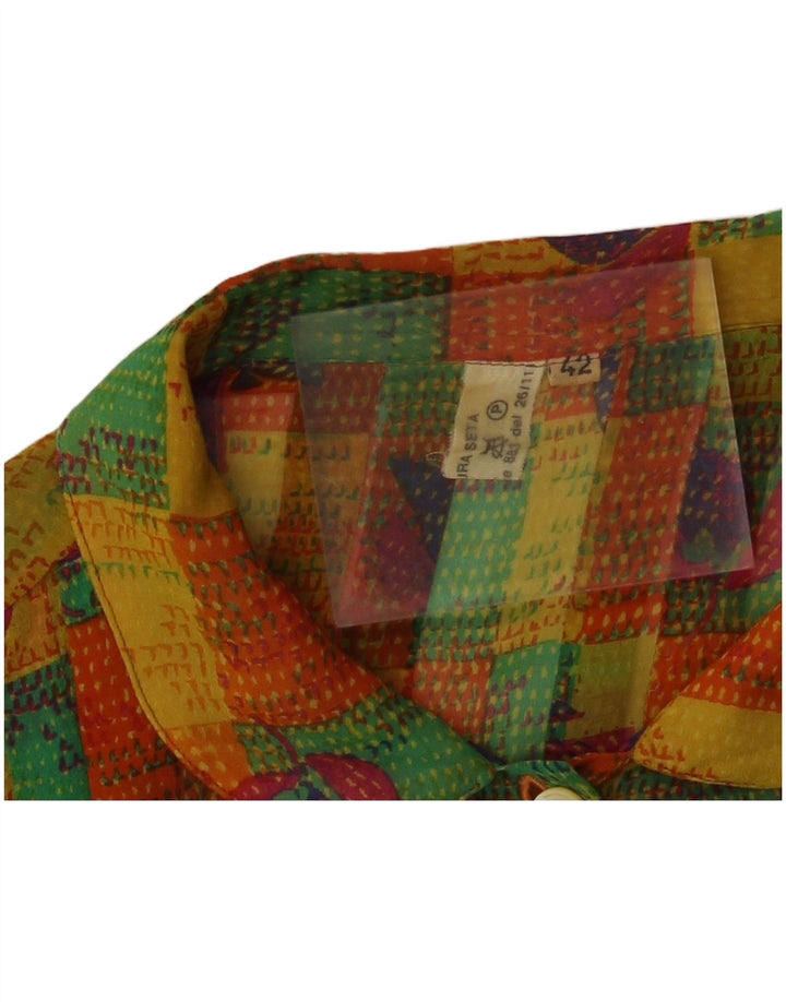 VINTAGE Chemisier Femme IT 42 Medium Multicolore Patchwork