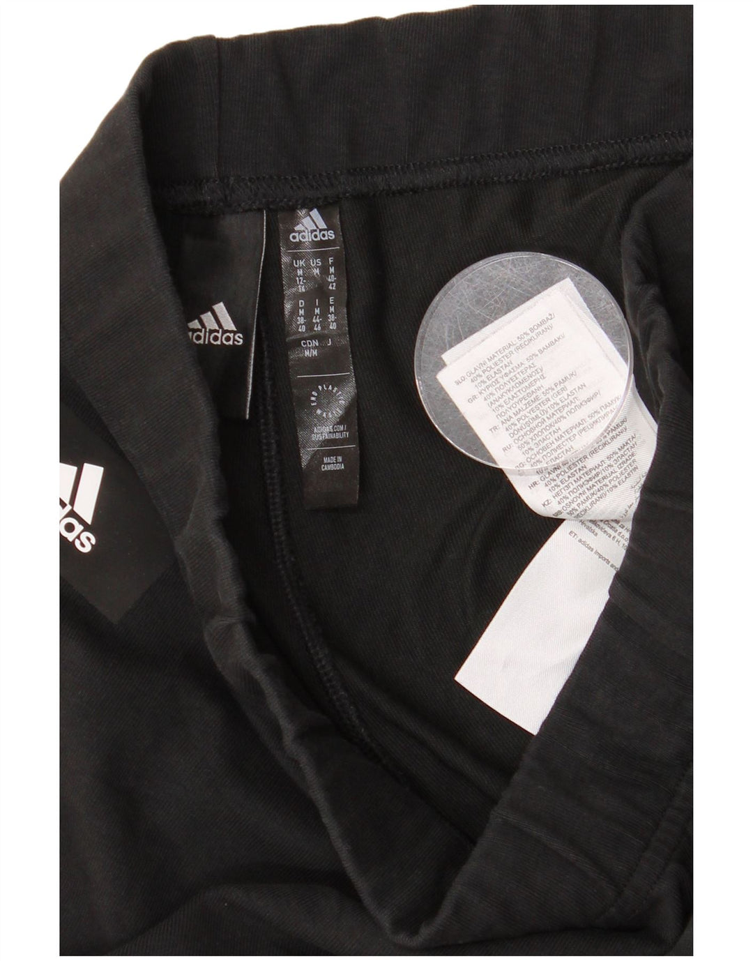 Adidas Leggings graphiques pour femmes UK 12/14 coton noir moyen