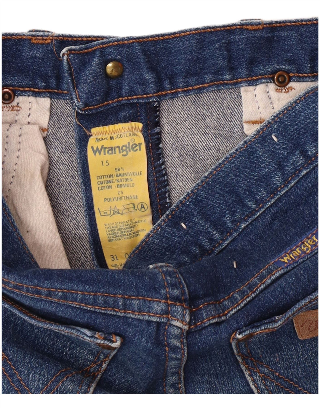 Wrangler Jean Capri Droit Garçon 14-15 Ans W25 L21 Bleu Coton