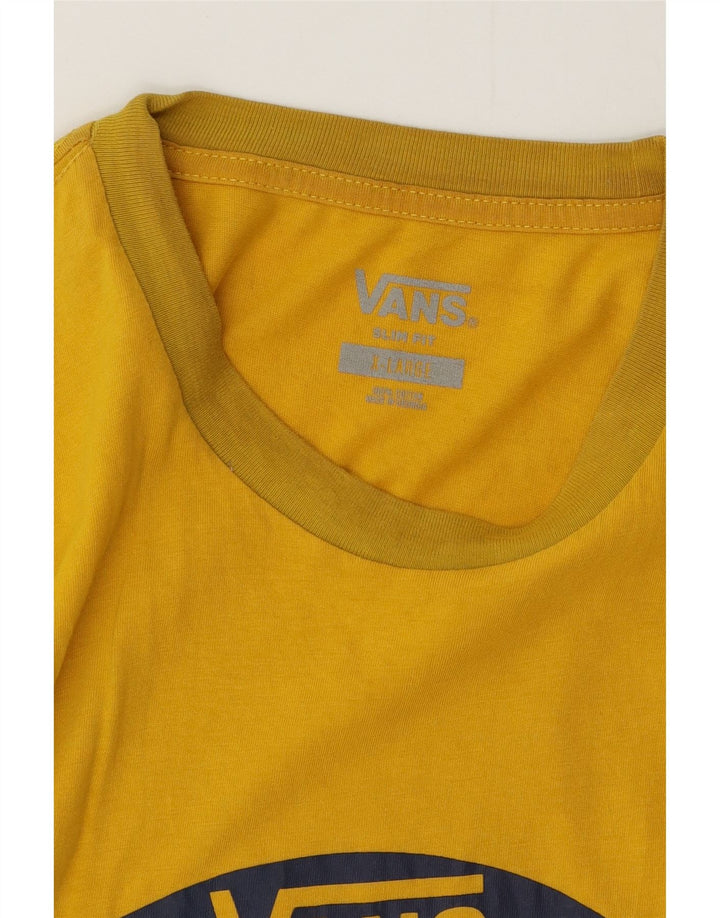 Vans Mens Slim Fit Graphic T-Shirt Top XL Jaune Coton