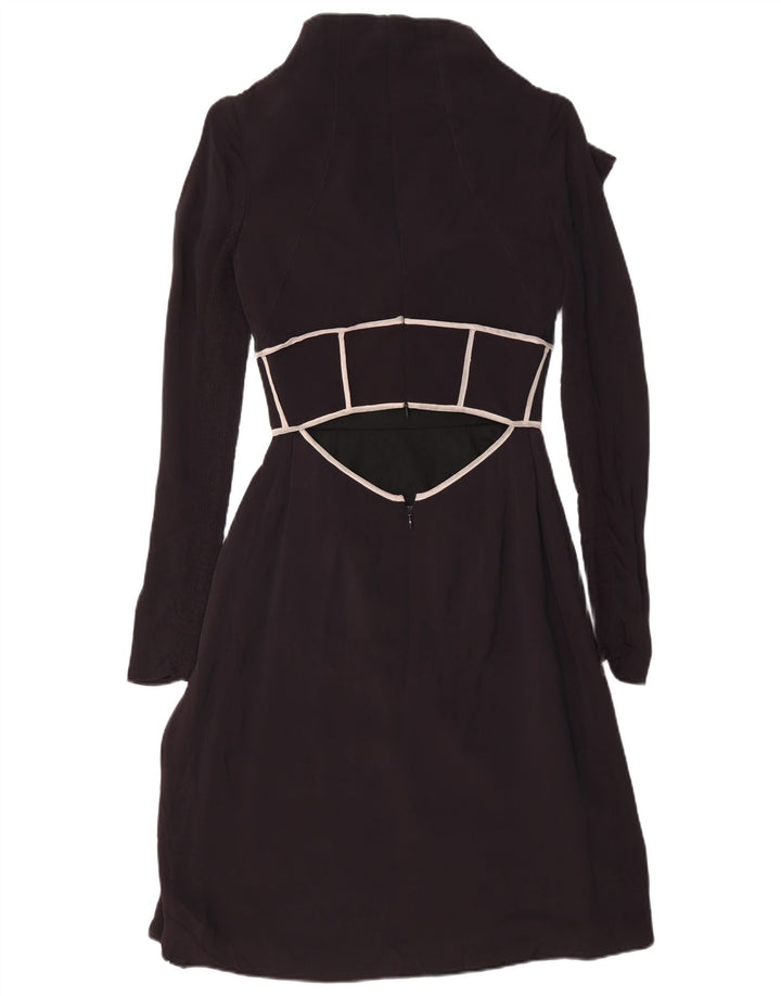 vintage Femme Manches Longues Maxi Robe IT 40 Petit Noir