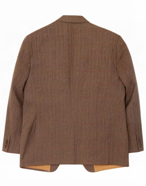 Magee Veste blazer à 2 boutons pour homme UK 46 3XL Gris à chevrons Laine vierge