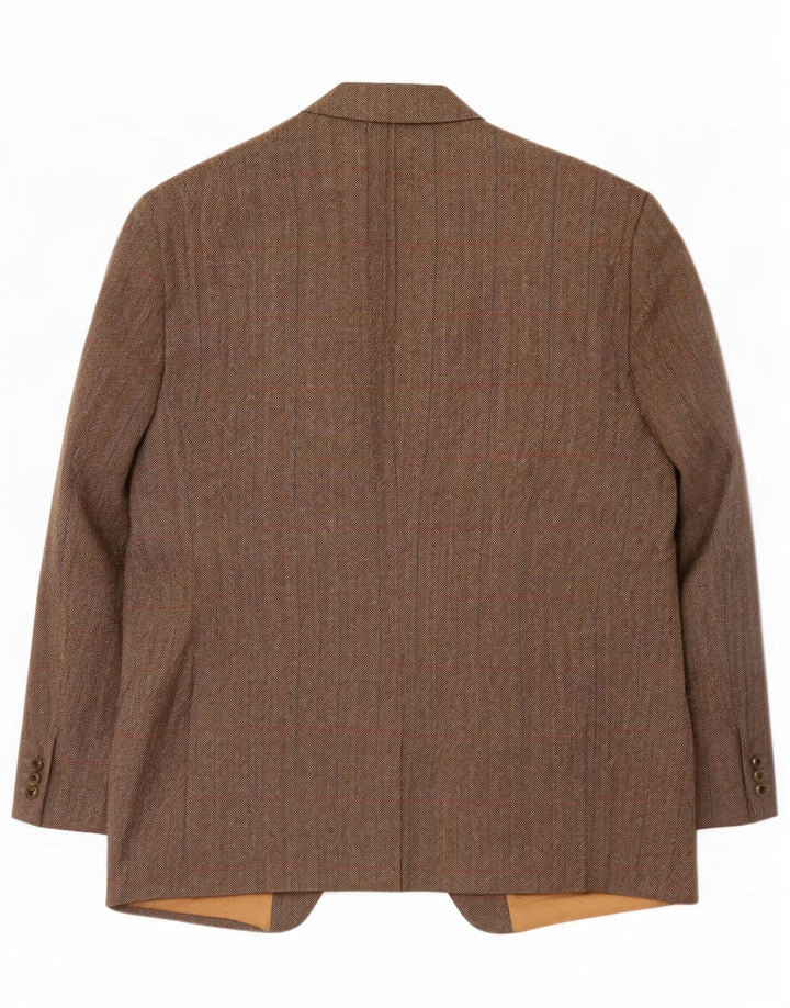 Magee Veste blazer à 2 boutons pour homme UK 46 3XL Gris à chevrons Laine vierge