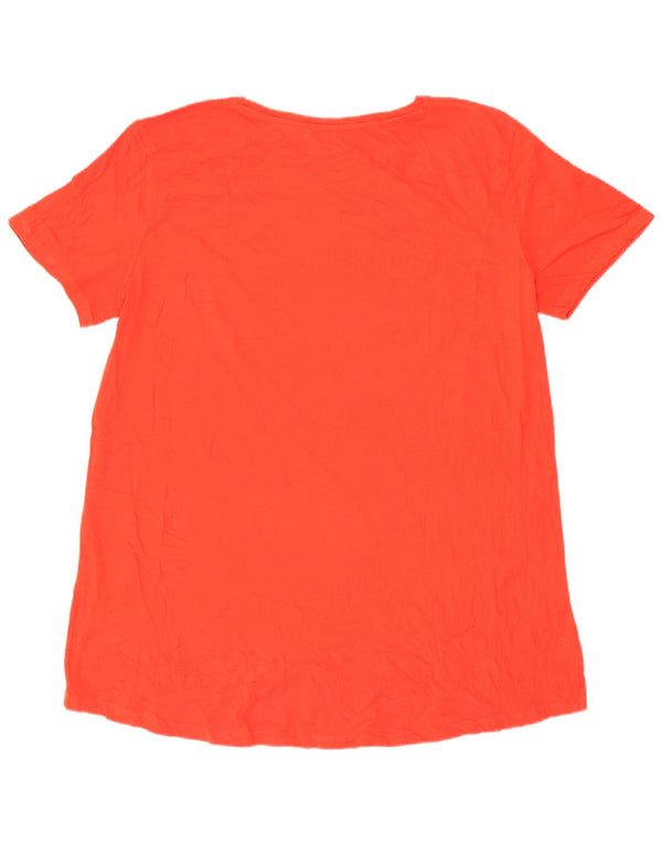 Zara Femme T-Shirt Top UK 14 Coton Rouge Moyen