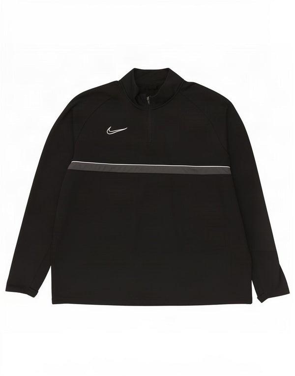 Nike Dri Fit Zip Neck Pull Survêtement Haut 2XL Noir Colorblock