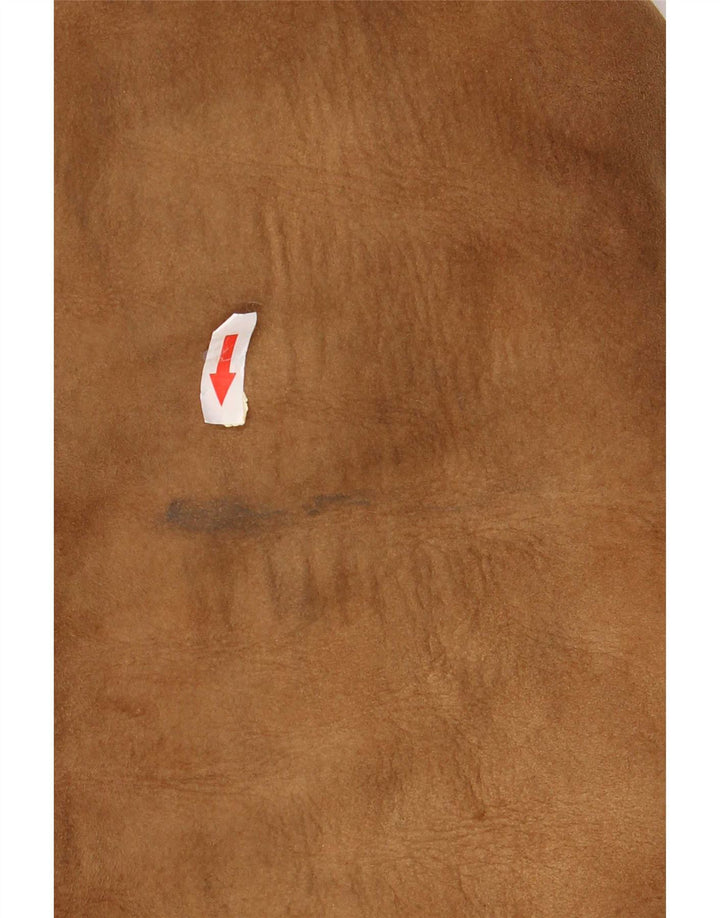 veste en peau de mouton vintage pour hommes UK 38 Brun moyen