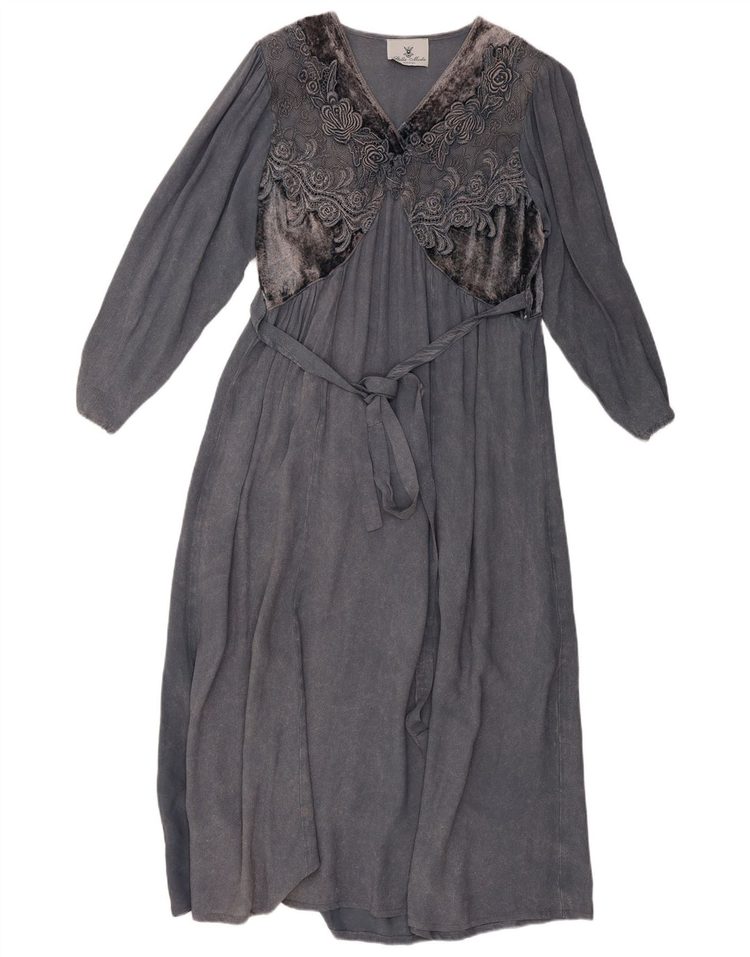 STELLA MODA Robe longue à manches longues pour femme UK 12 Gris moyen