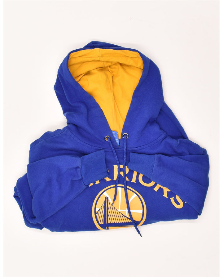 VINTAGE Mens Graphic Hoodie Jumper Medium Blue Cotton Vintage Vintage and Second-Hand Vintage from Messina Hembry 
