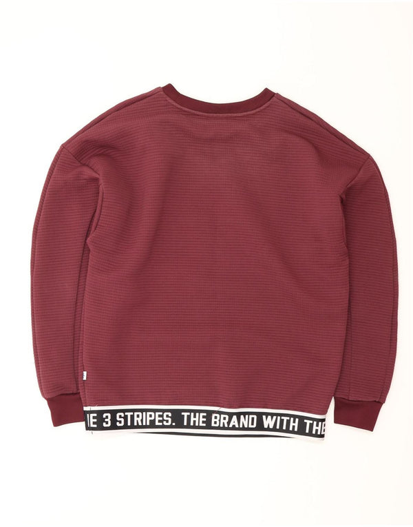 Adidas Sweat-shirt surdimensionné graphique pour femme UK 6 XS Bordeaux