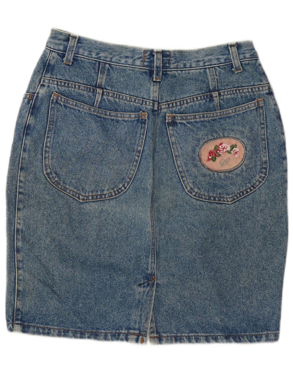 jupe en denim taille haute femme vintage IT 46 Grand W30 Coton Bleu