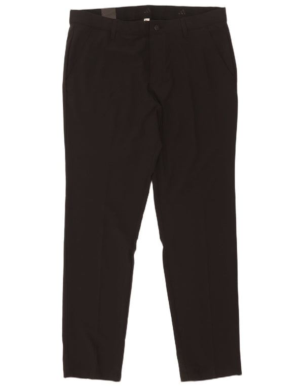 Adidas Womens Regular Fit Tapered Chino Trousers W34 L32 Black Polyester